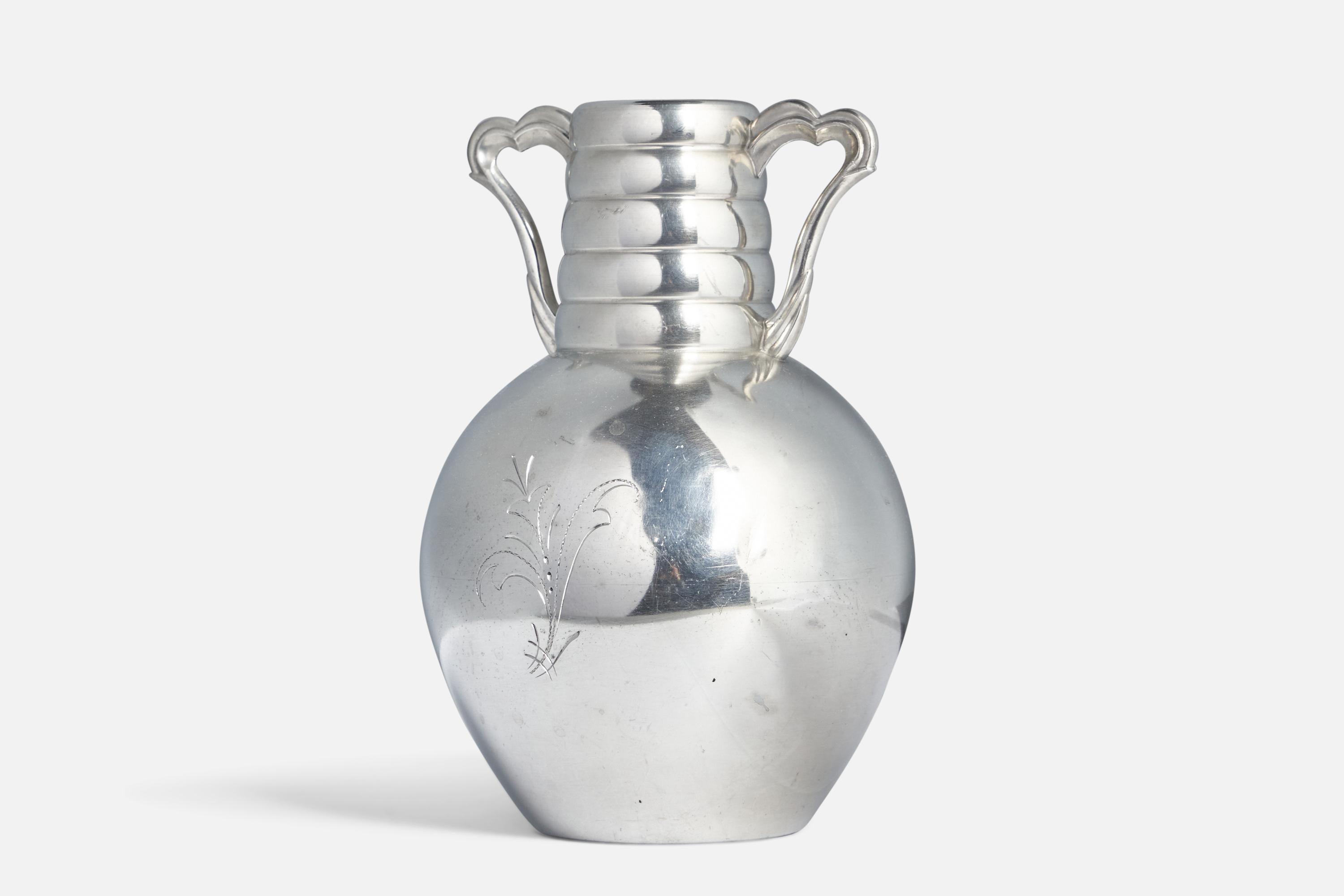 A pewter vase, designed and produced by Nordtenn, Sweden, c. 1930s