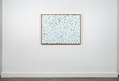 Inizio inverno: la prima neve - Dipinto astratto a olio su tela, 31,5 x 41,5