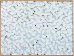 Inizio inverno: la prima neve - Dipinto astratto a olio su tela, 31,5 x 41,5