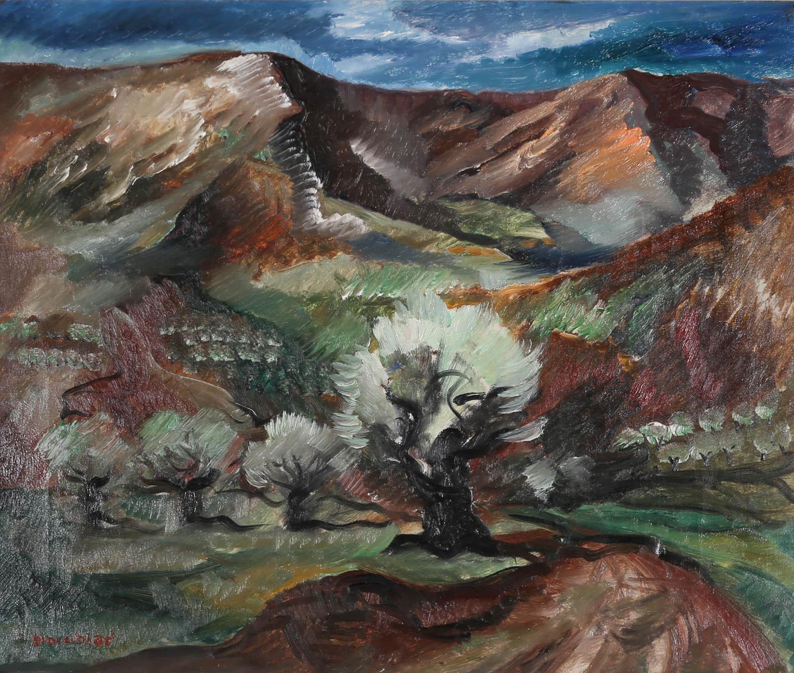 Noreibiar - Scandinavian School 1930 Oil, Norwegian Landscape For Sale 1