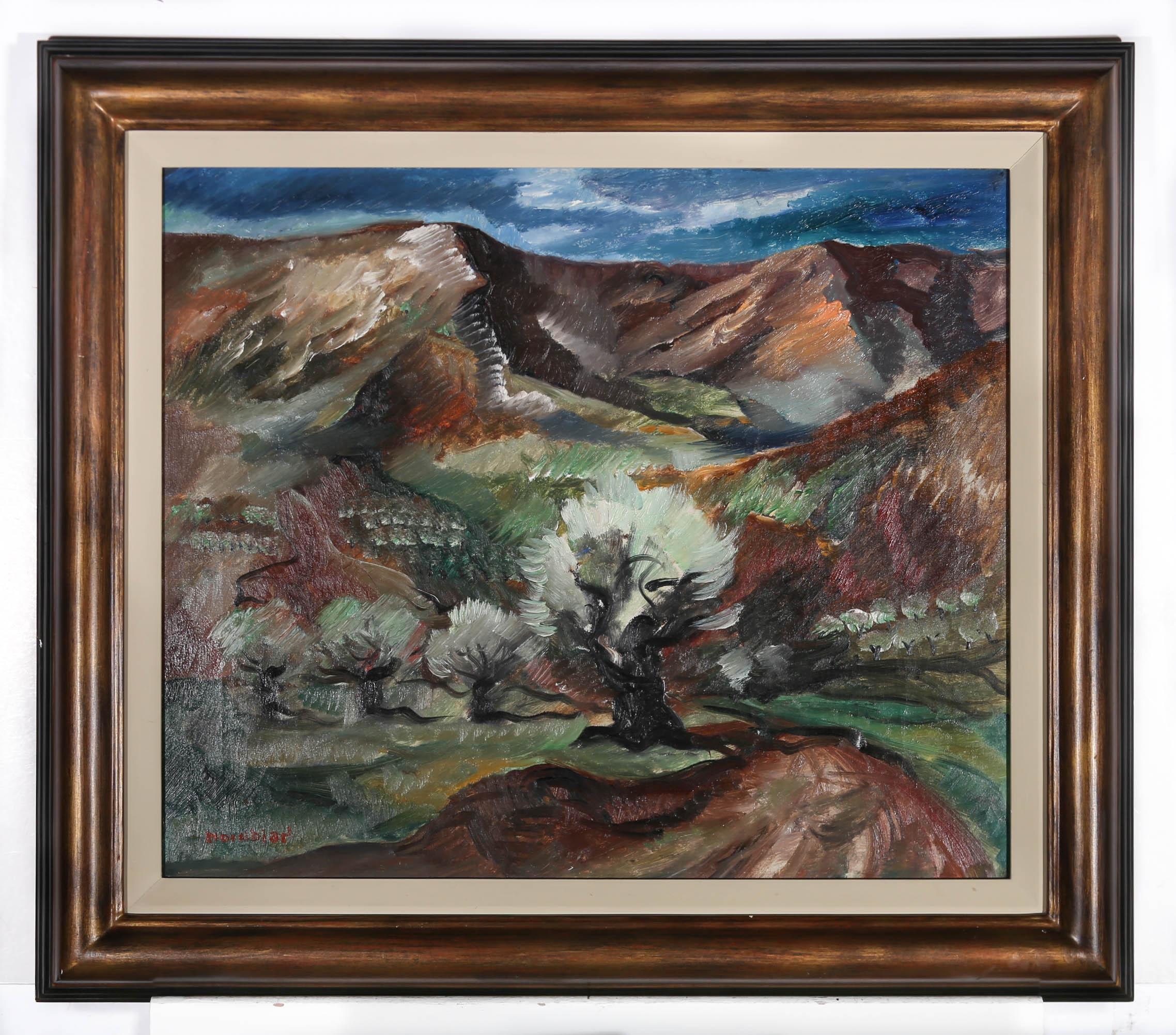 Noreibiar - Scandinavian School 1930 Oil, Norwegian Landscape For Sale 2