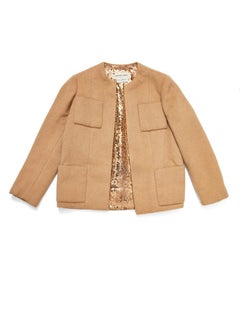 Norell Camel Hair Jacket with Sequined Interior