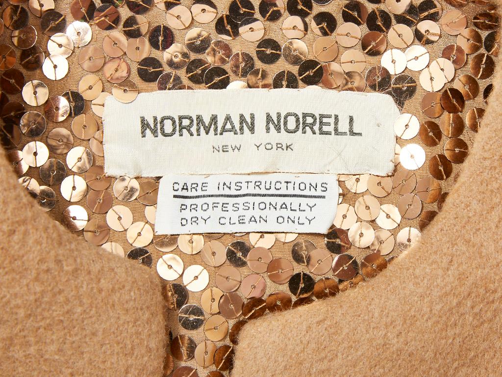 Norell Camel Hair Jacket with Sequined Interior 2