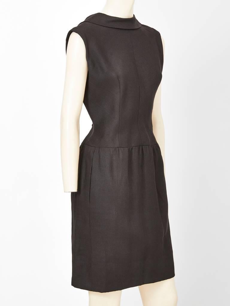 Black Norell Linen Day Dress For Sale