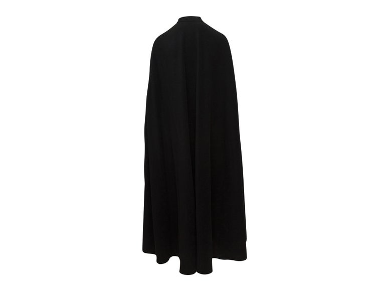 Norell-Tassell Black Long Cashmere Cape For Sale at 1stDibs