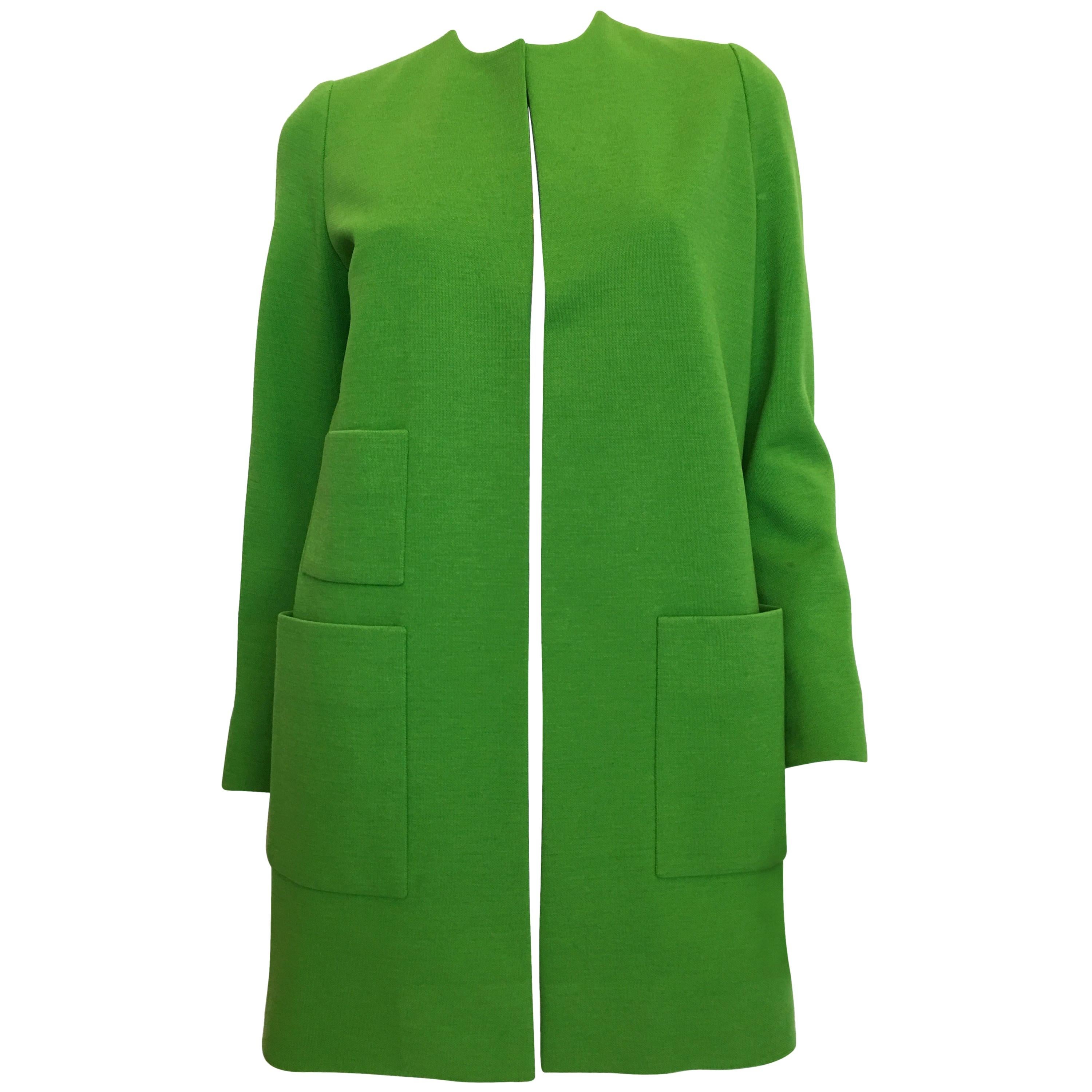 Manteau vert Kelly Norell vintage des années 1960 en vente