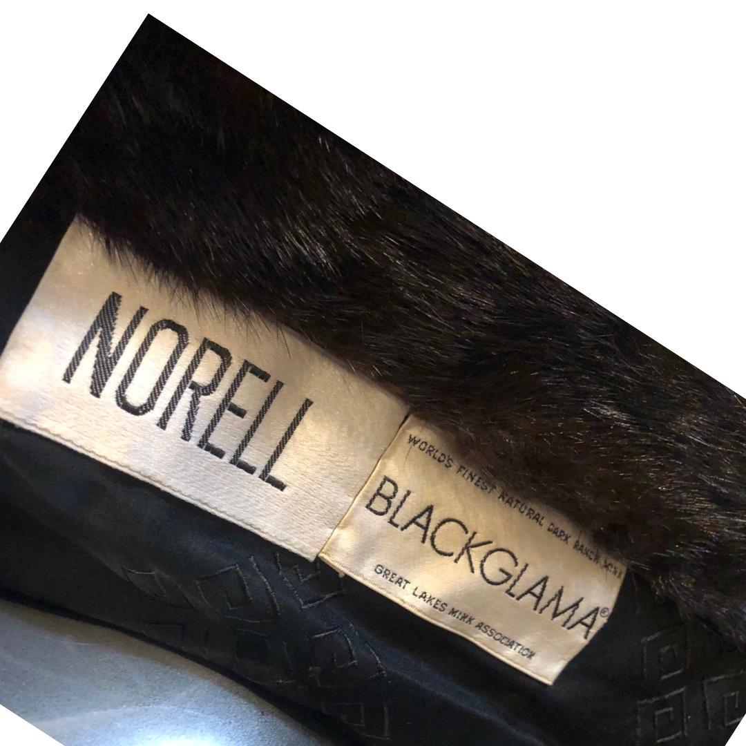 Noir Manteau vintage Norell Blackglama en vison Taille Large (10-12) en vente