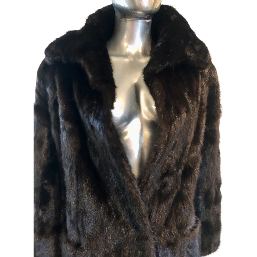 Norell Designer Vintage Blackglama Mink Coat Size Large (10-12) For Sale 1