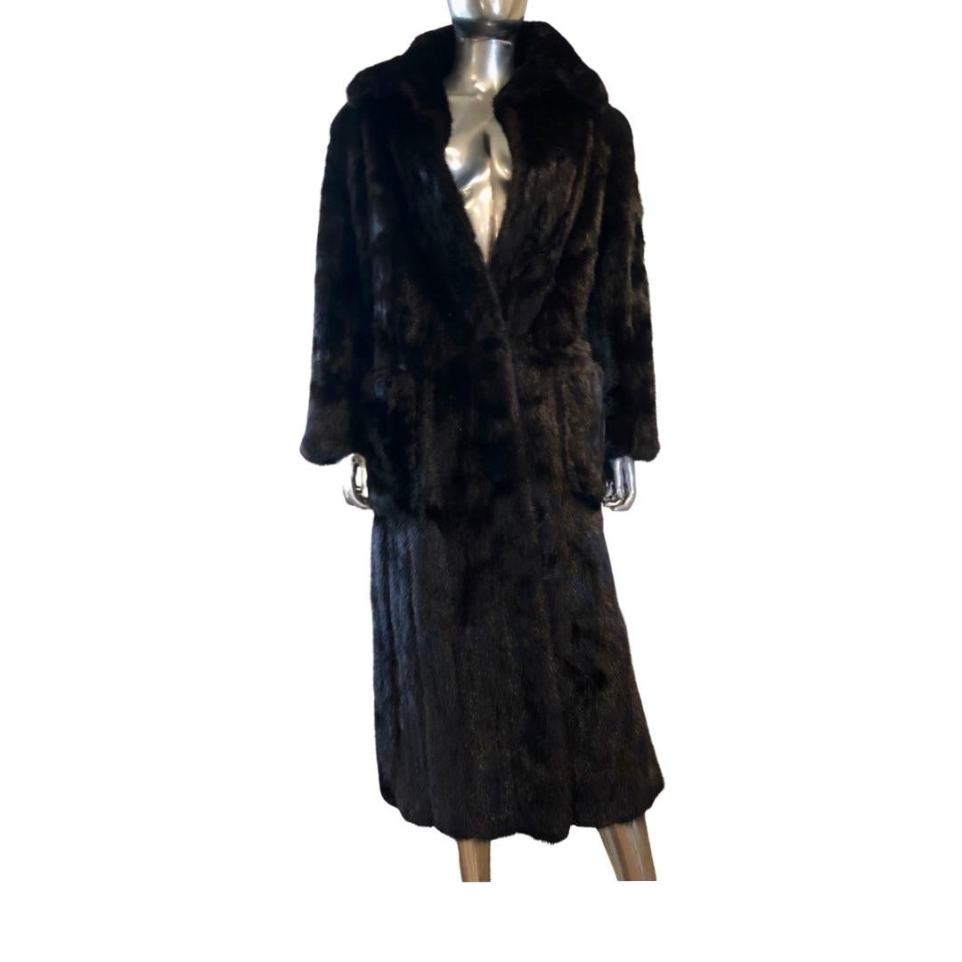 Norell Designer Vintage Blackglama Mink Coat Size Large (10-12) For Sale 2