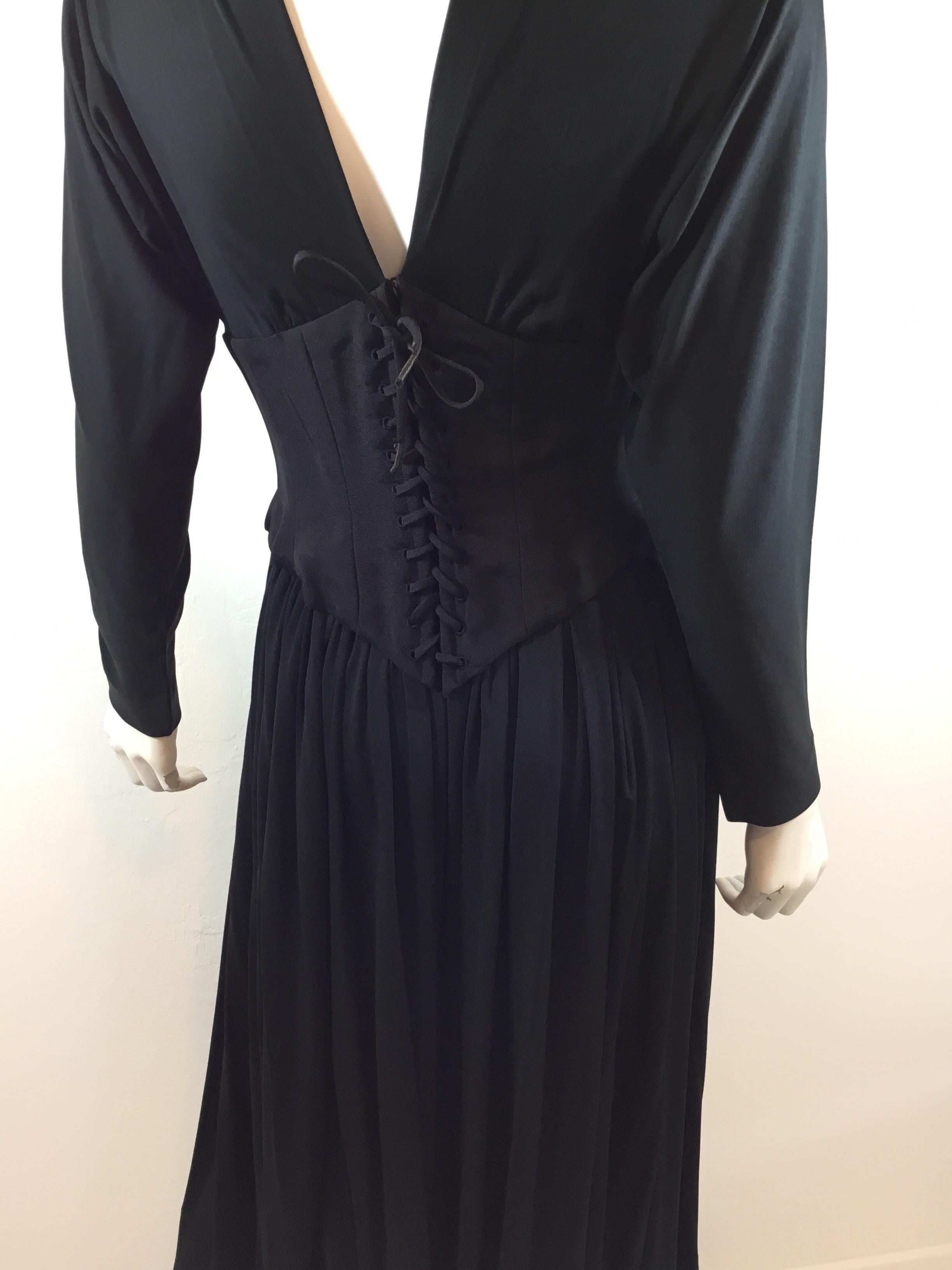 Norman Norell 1940s Matte Jersey Corseted Blouse and Skirt  For Sale 2
