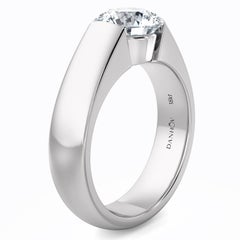 Norem de Danhov tension style engagement ring in 14k White Gold with Moissanite