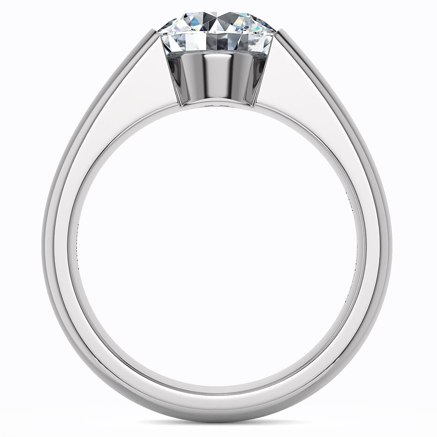 For Sale:  Norem de Danhov tension style engagement ring in 14k White Gold with Moissanite  5