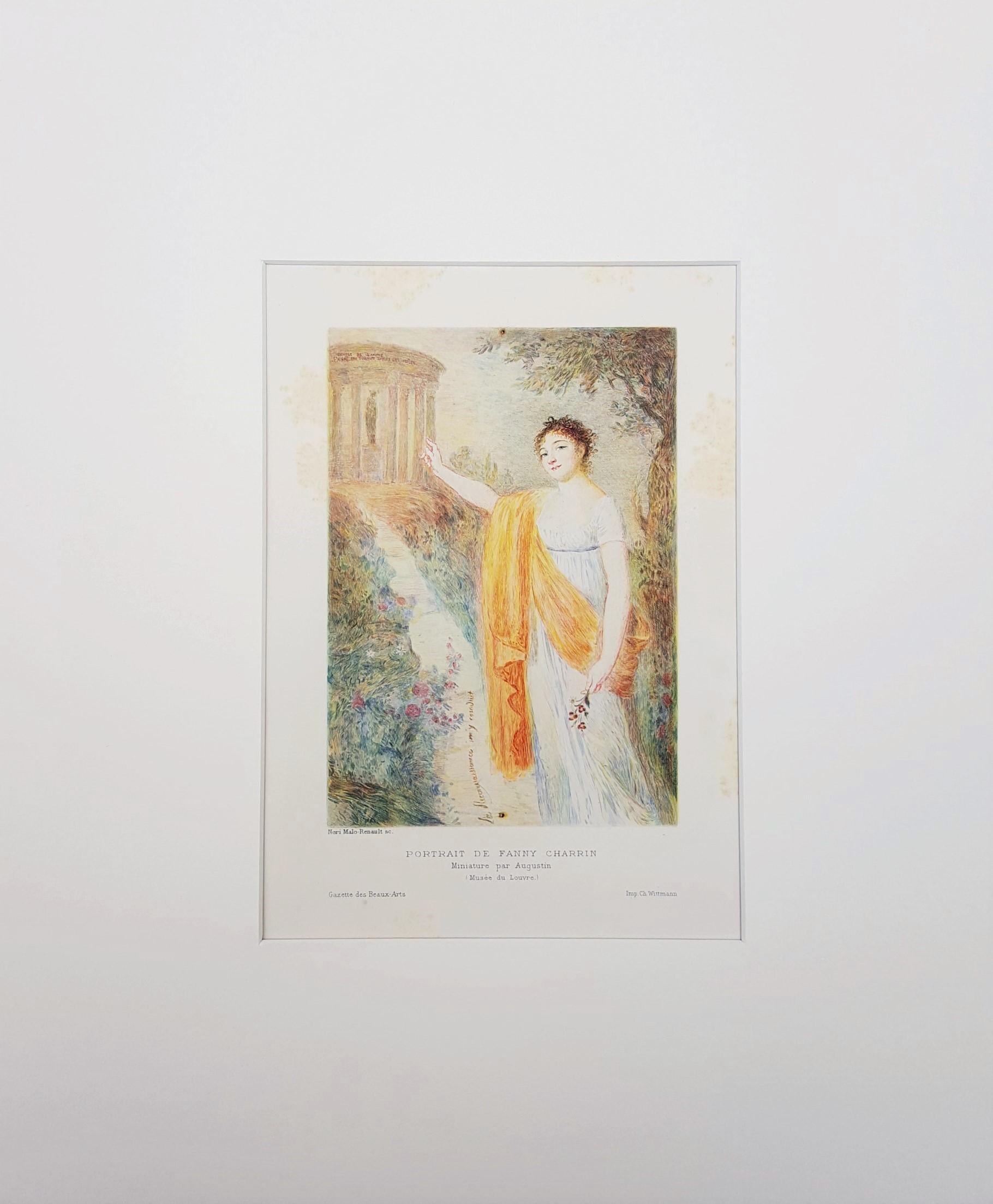 Porträt de Fanny Charrin /// Künstlerin Französischer Impressionist Moderne – Print von Nori Malo-Renault