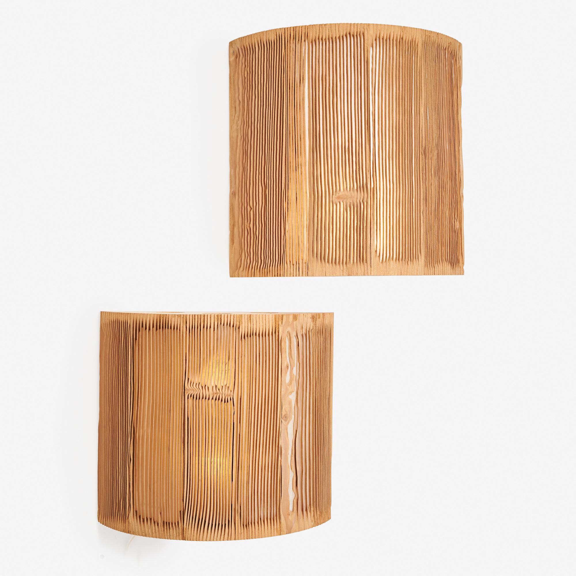 Contemporary Nori Morimoto Sandblasted Wood Sconces from NOBU, 'New York City' For Sale