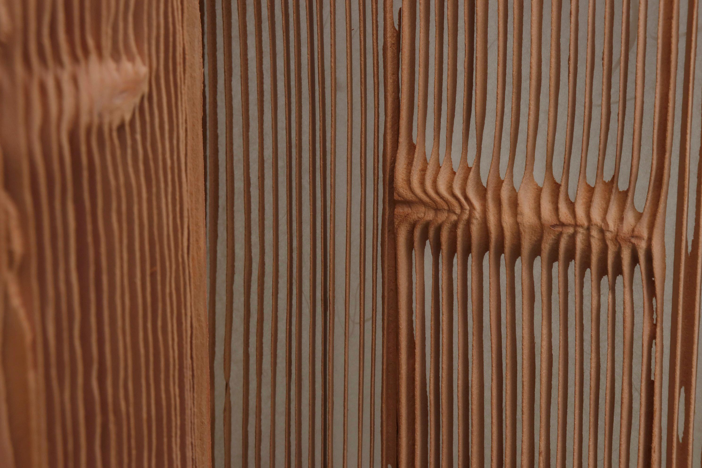 American Nori Morimoto Sandblasted Wood Sconces from NOBU, 'New York City' For Sale