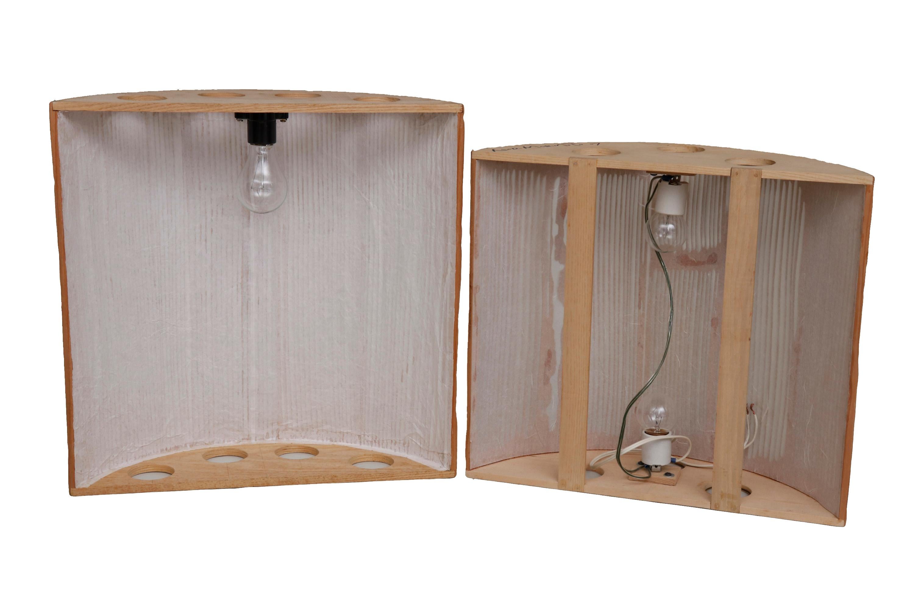 Hand-Carved Nori Morimoto Sandblasted Wood Sconces from NOBU, 'New York City' For Sale