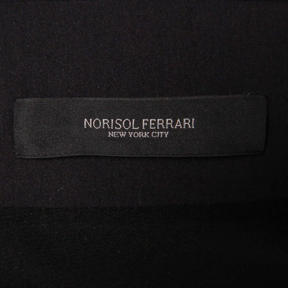 Norisol Ferrari Black Synthetic Paneled Belted Mini Dress M For Sale 2