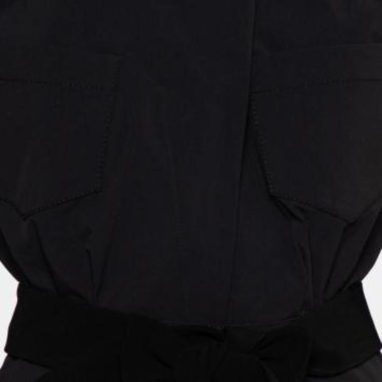 Norisol Ferrari Black Synthetic Paneled Belted Mini Dress M For Sale 5