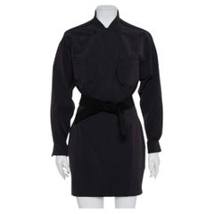 Norisol Ferrari Black Synthetic Paneled Belted Mini Dress M