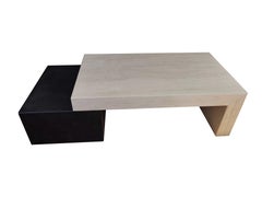 Norita Travertine Marble & Black Slate Coffee Table Contemporary Design Spain