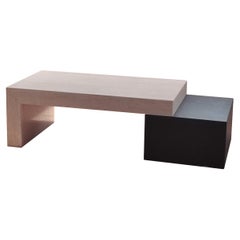 Norita Travertine Marble & Black Slate Coffee Table Contemporary Design Spain