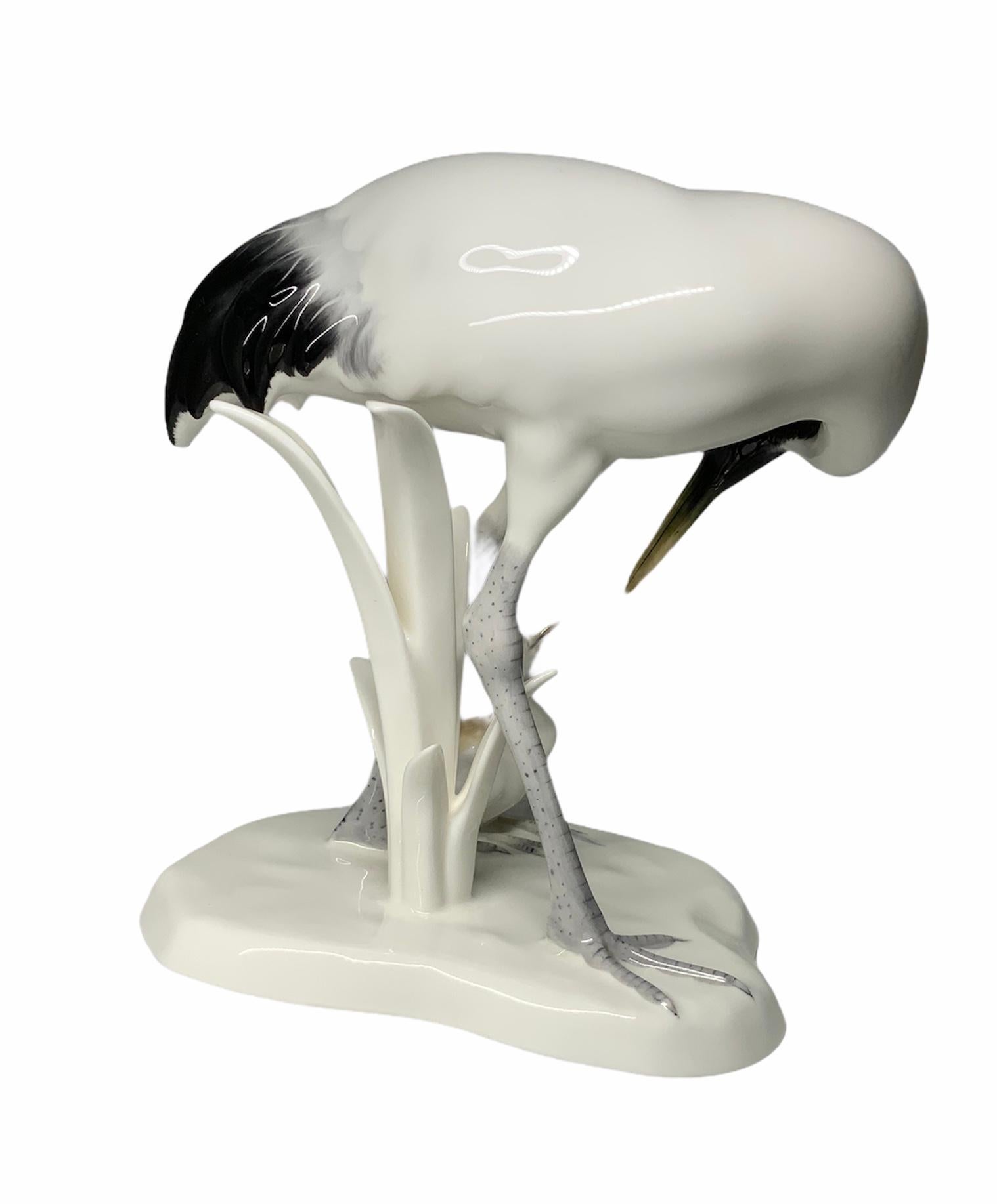Art Nouveau Noritake Hand Painted Porcelain Cranes Figurines