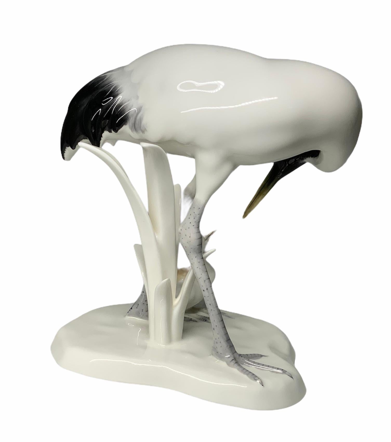 Japanese Noritake Hand Painted Porcelain Cranes Figurines