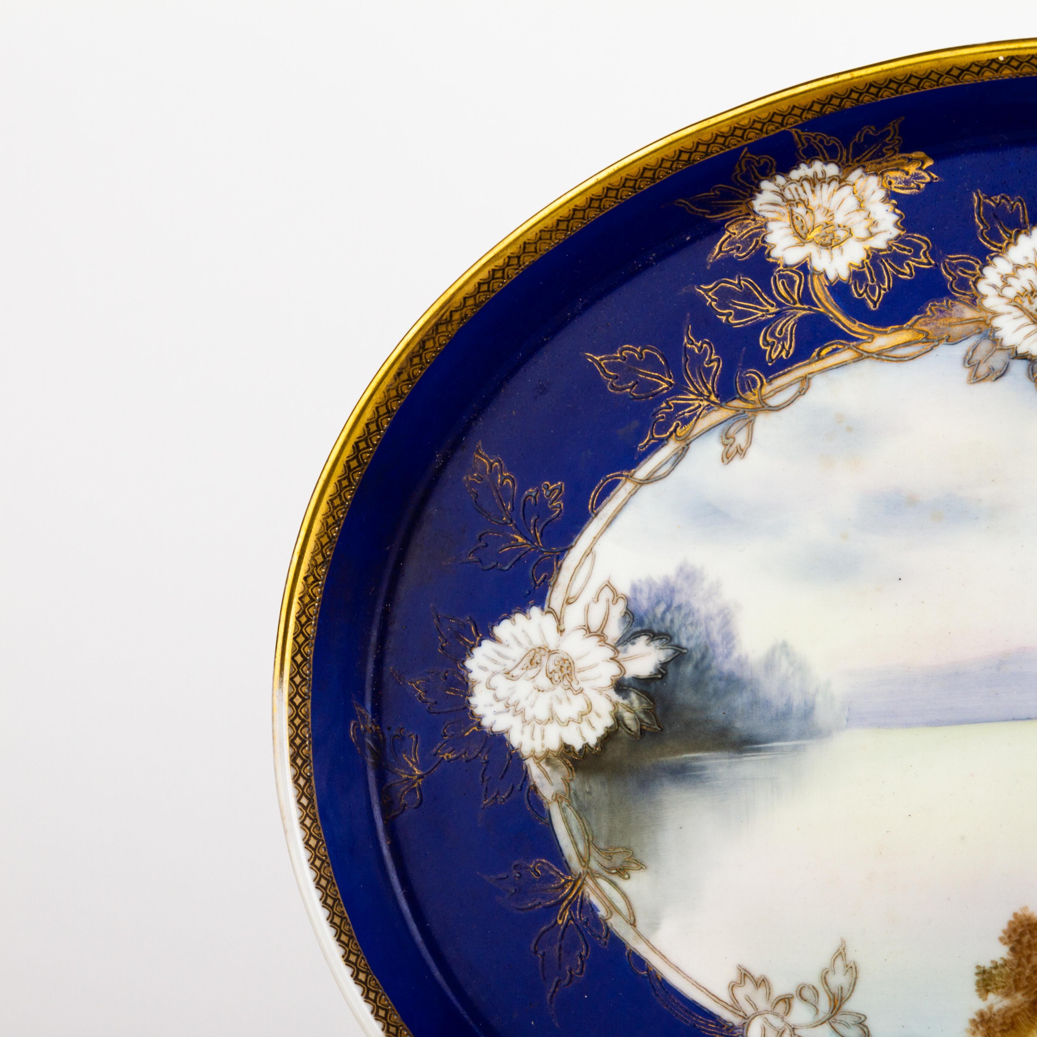 Noritake Japanese Art Deco Porcelain Oval Tray Plate In Good Condition For Sale In Nottingham, GB