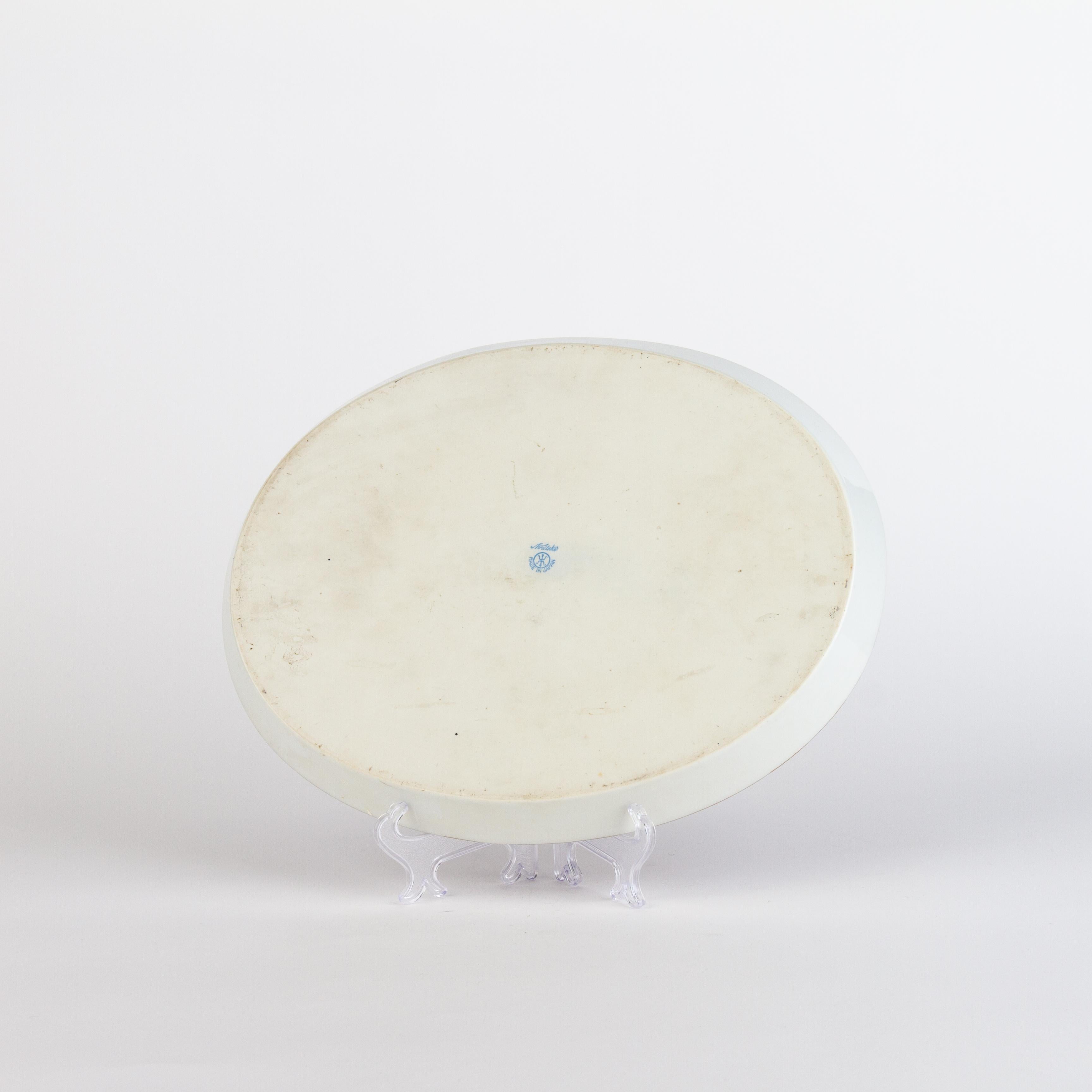 Noritake Japanese Art Deco Porcelain Oval Tray Plate For Sale 2