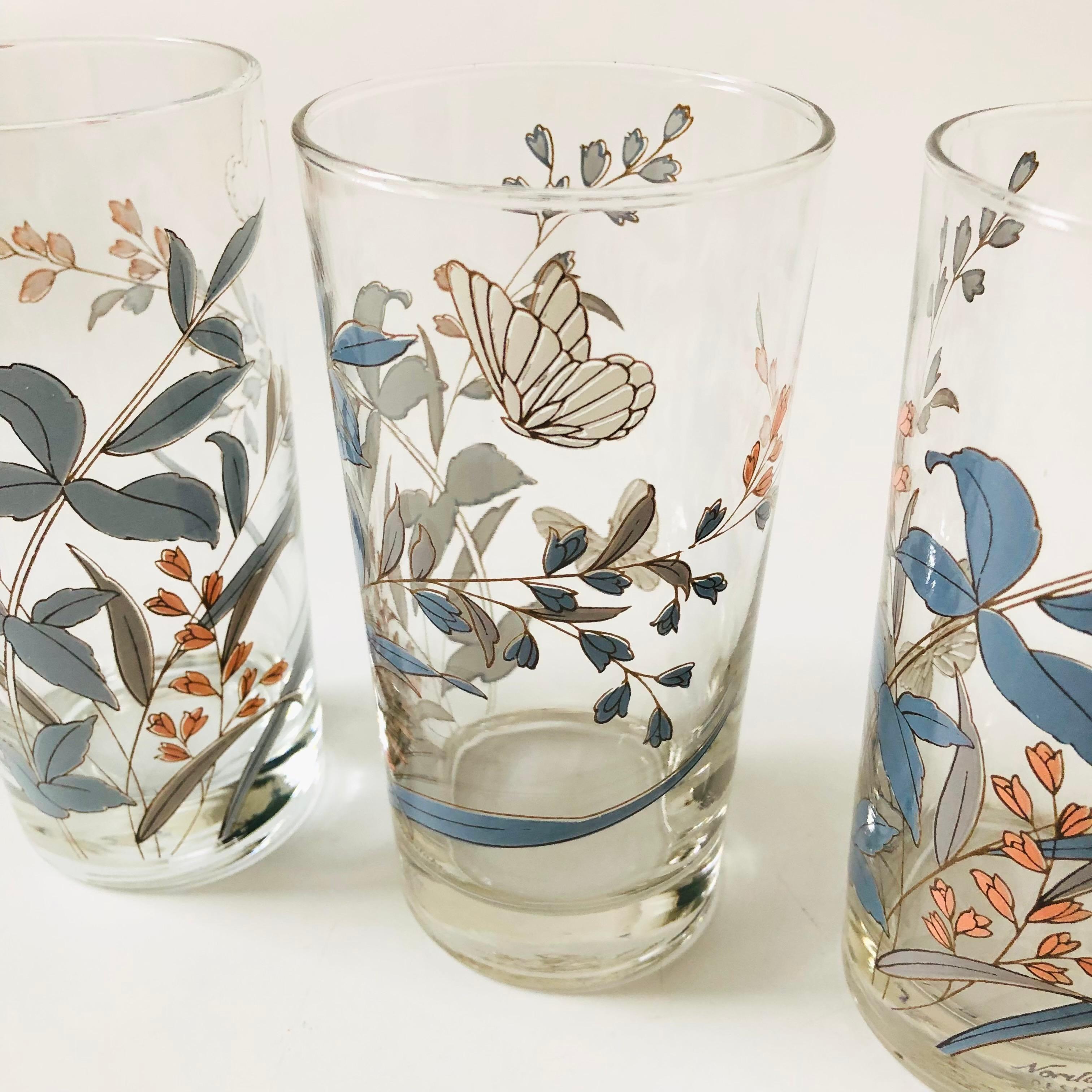 20th Century Noritake Kilkee Floral Tumblers - Set of 5