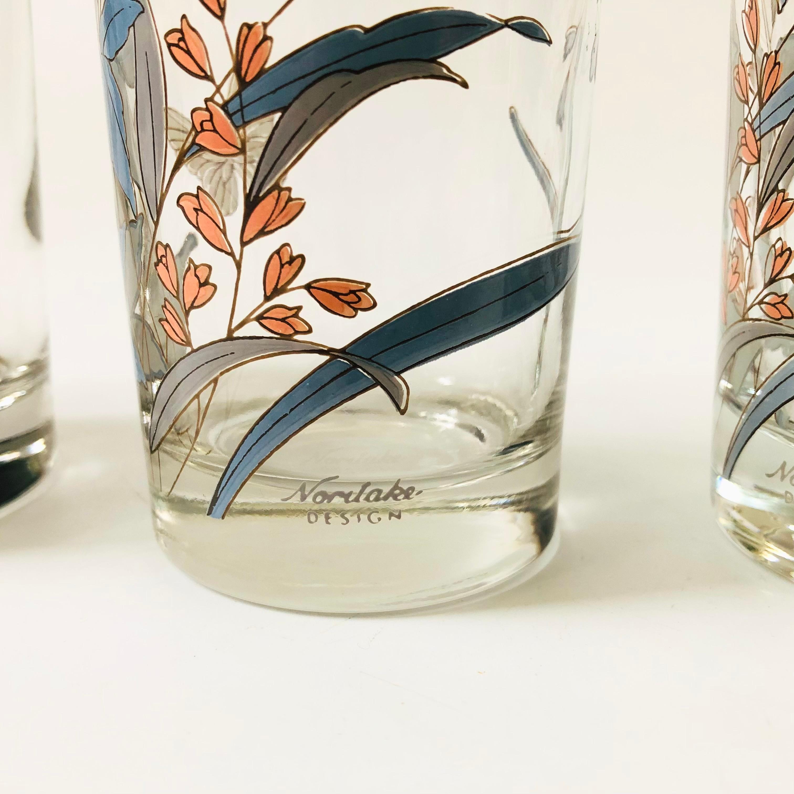Glass Noritake Kilkee Floral Tumblers - Set of 5