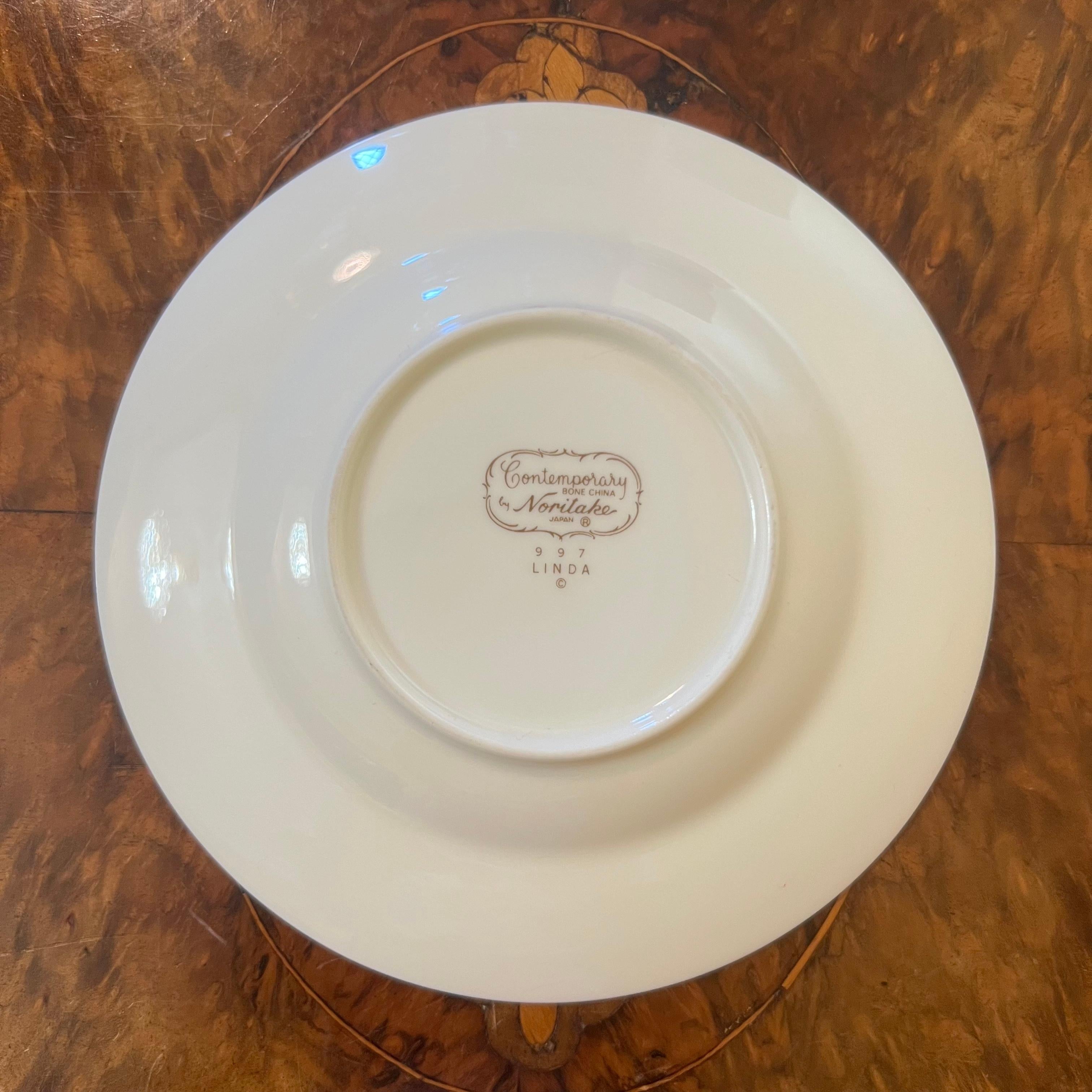 Porcelain Noritake Linda Tea Cup Trio Set For Sale