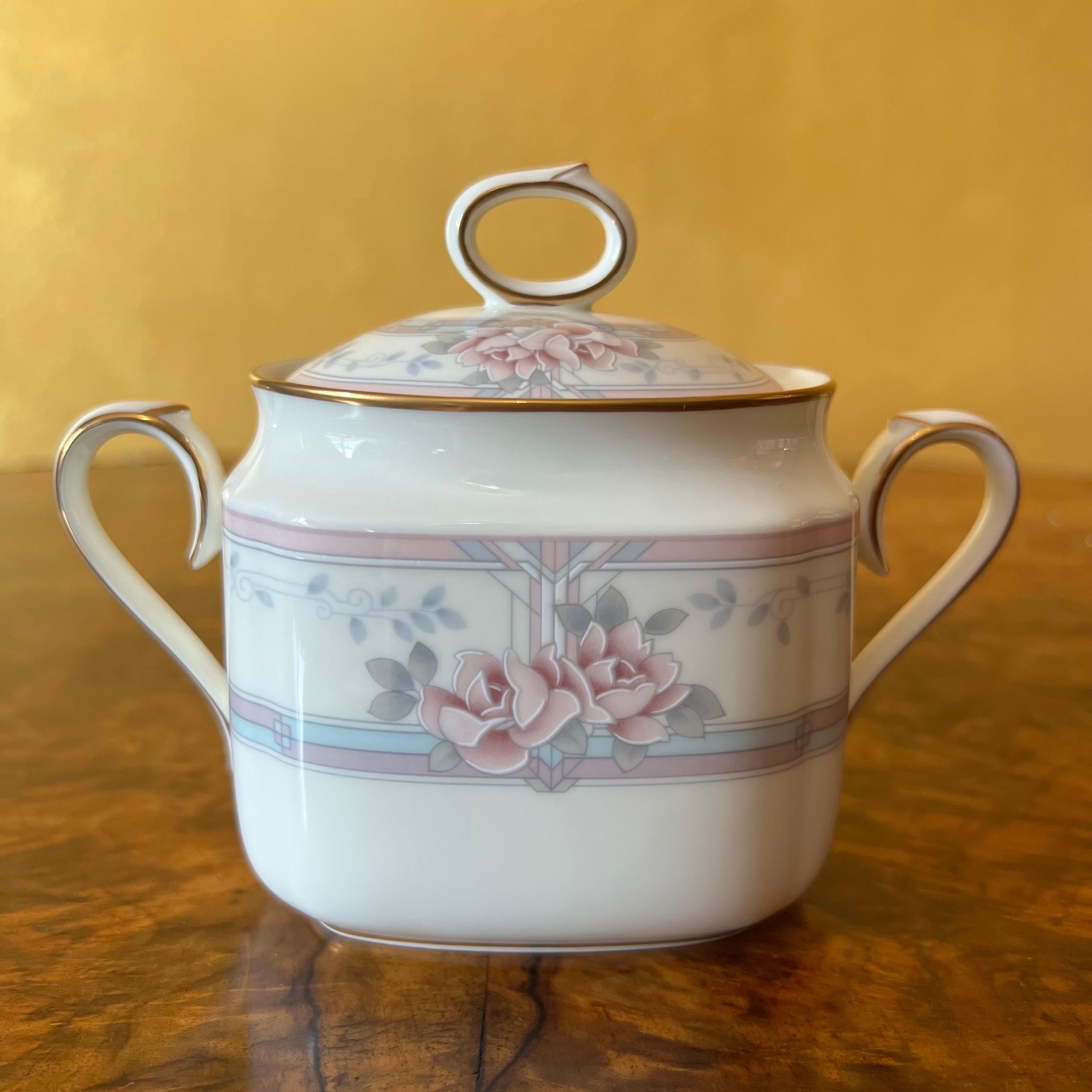 20th Century Noritake Magnificence Coffee Pot, Milk & Sugar and Platter Set For Sale