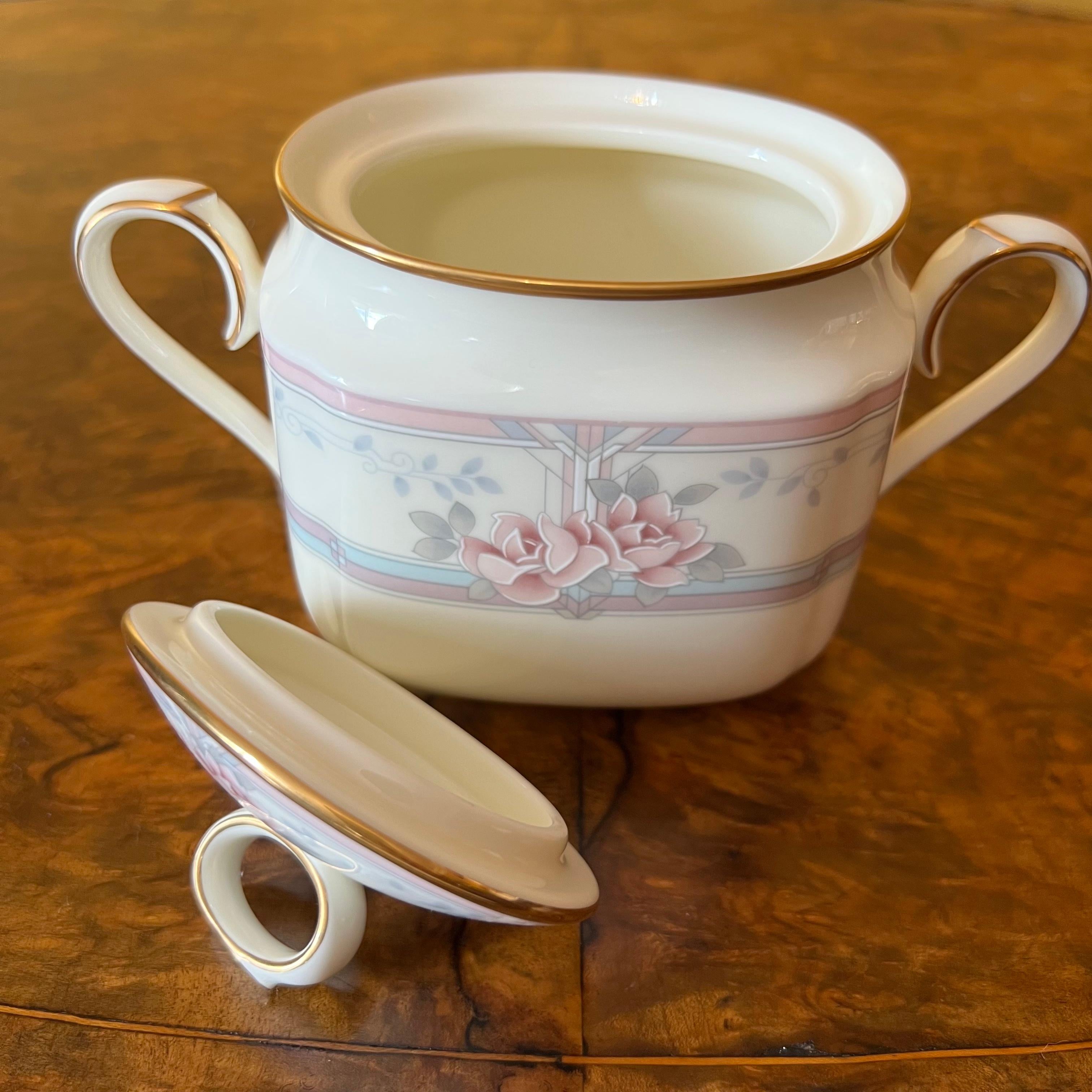 Noritake Magnificence Coffee Pot, Milk & Sugar and Platter Set For Sale 1