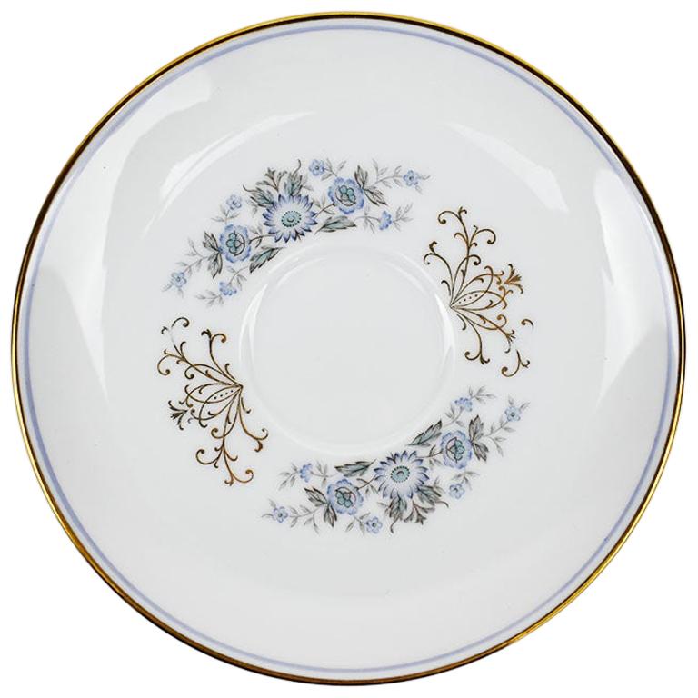 Noritake Mentone Blue Gold and White Saucer For Sale