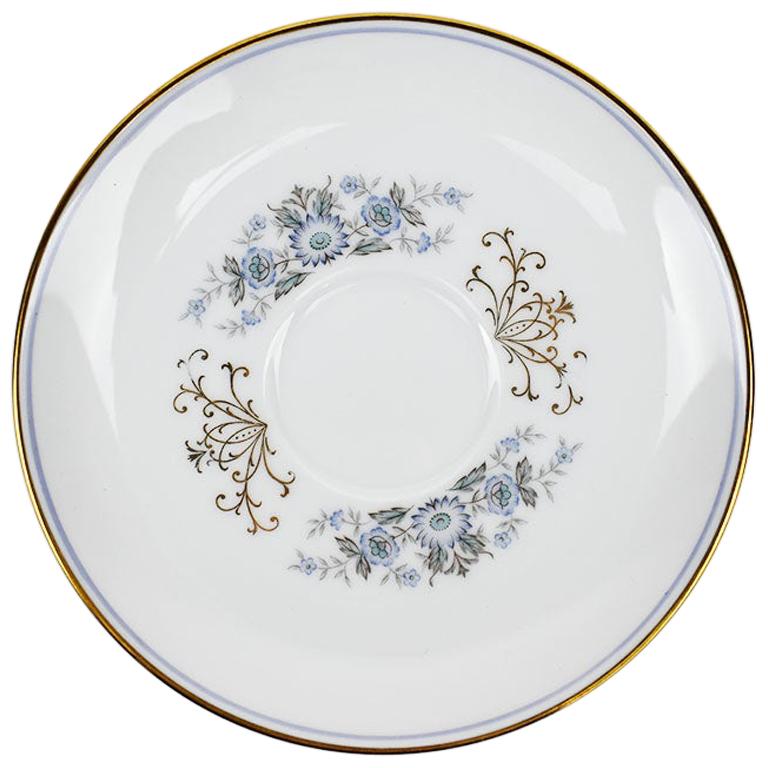 Noritake Mentone Untertasse in Blau, Gold und Weiß