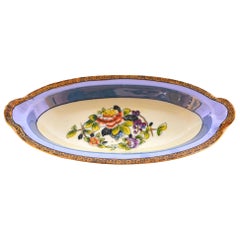 Noritake Oblong Hand Painted Bowl with Floral Center Design