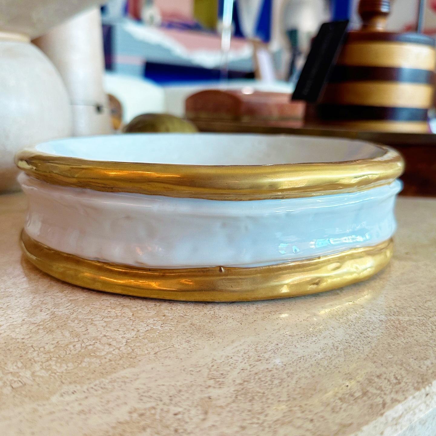 Italian Noritake Porcelain Ceramic Catchall Vide-Poche by Edoardo Tasca For Sale