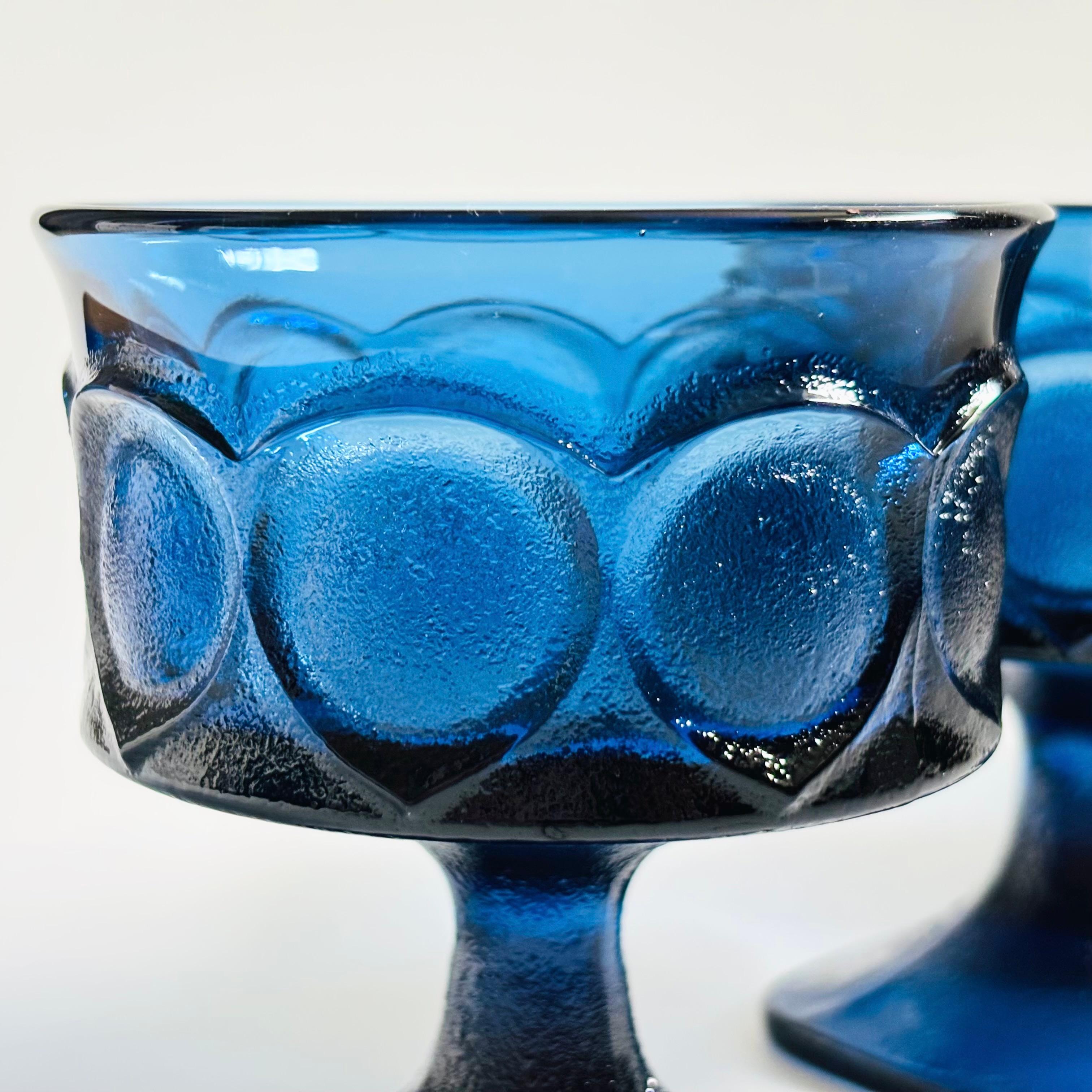 Noritake Spotlight Blue Coupe Glasses - Set of 4 In Good Condition For Sale In Fairfield, CA