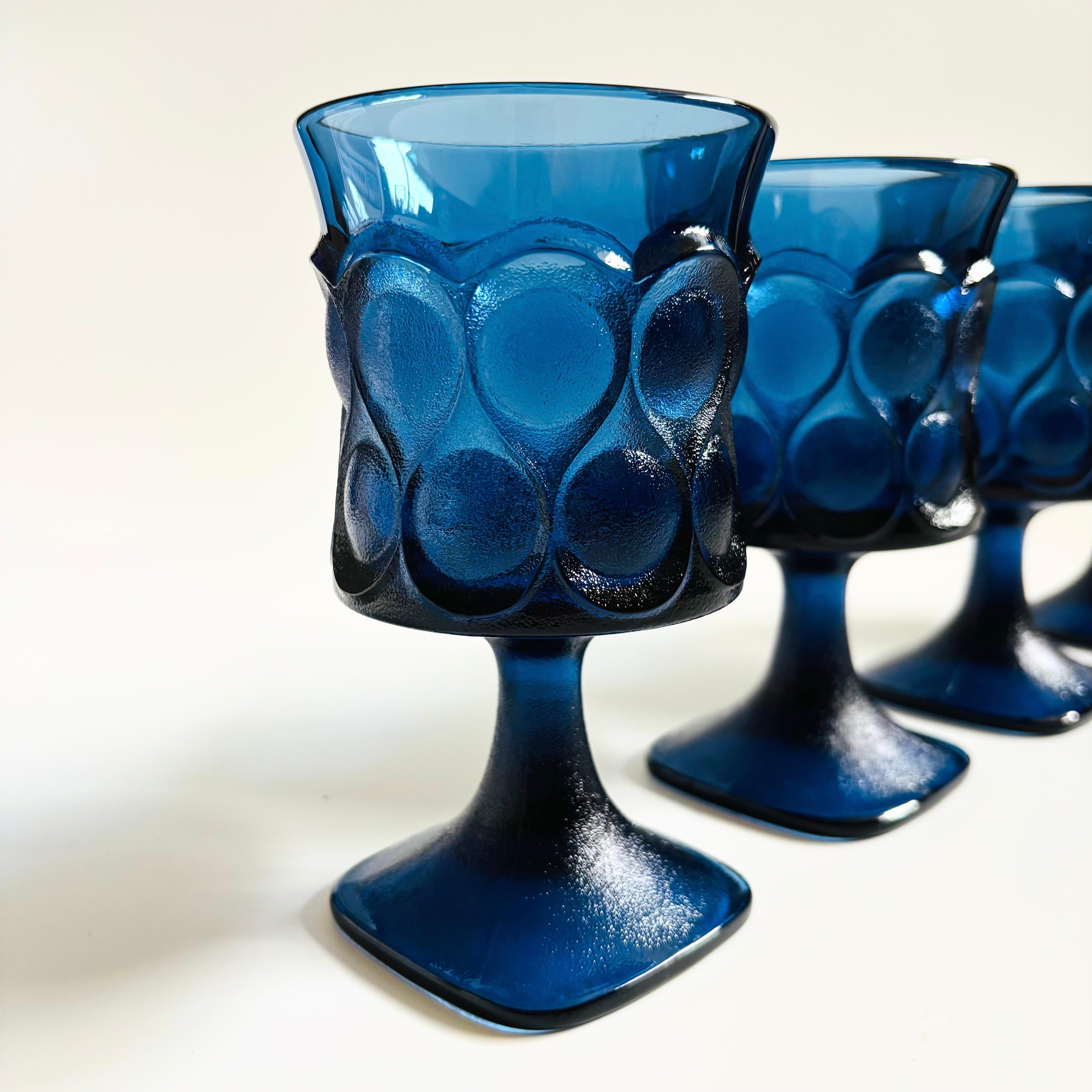 Noritake Spotlight Blue Large Goblets - Set of 4 (Japanisch) im Angebot
