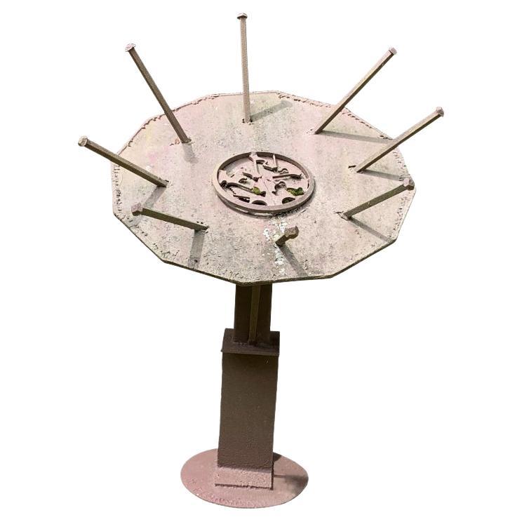 Norma B. Flanagan (20th C. CT) Hand Made Steel Geometric Outdoor Sculpture For Sale