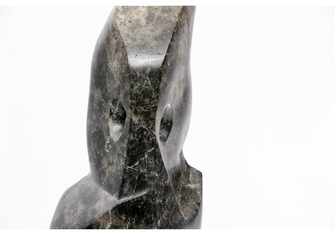 Norma B. Flanagan Carved Gray-Black Stone Abstract Figure In Good Condition For Sale In Bridgeport, CT
