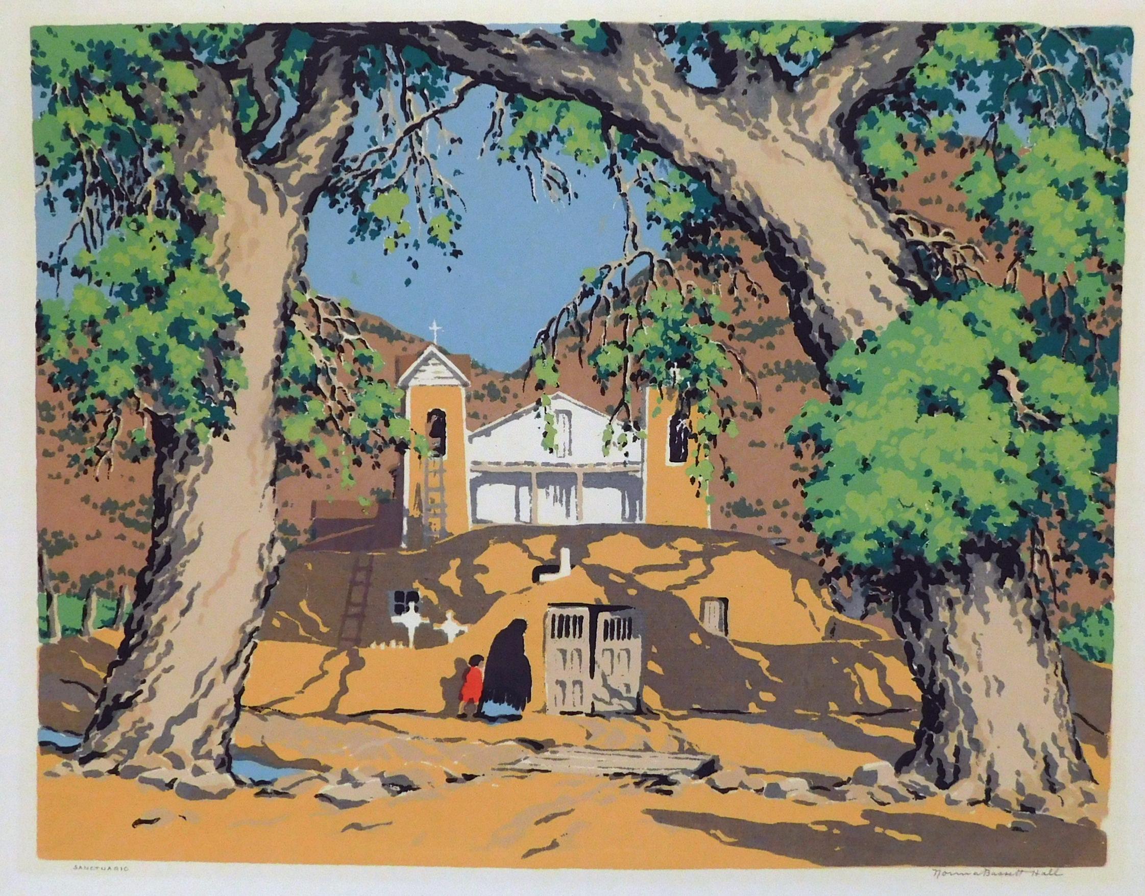 Norma Bassett Hall Serigrafia, firmata a matita, Sanctuario in vendita 1