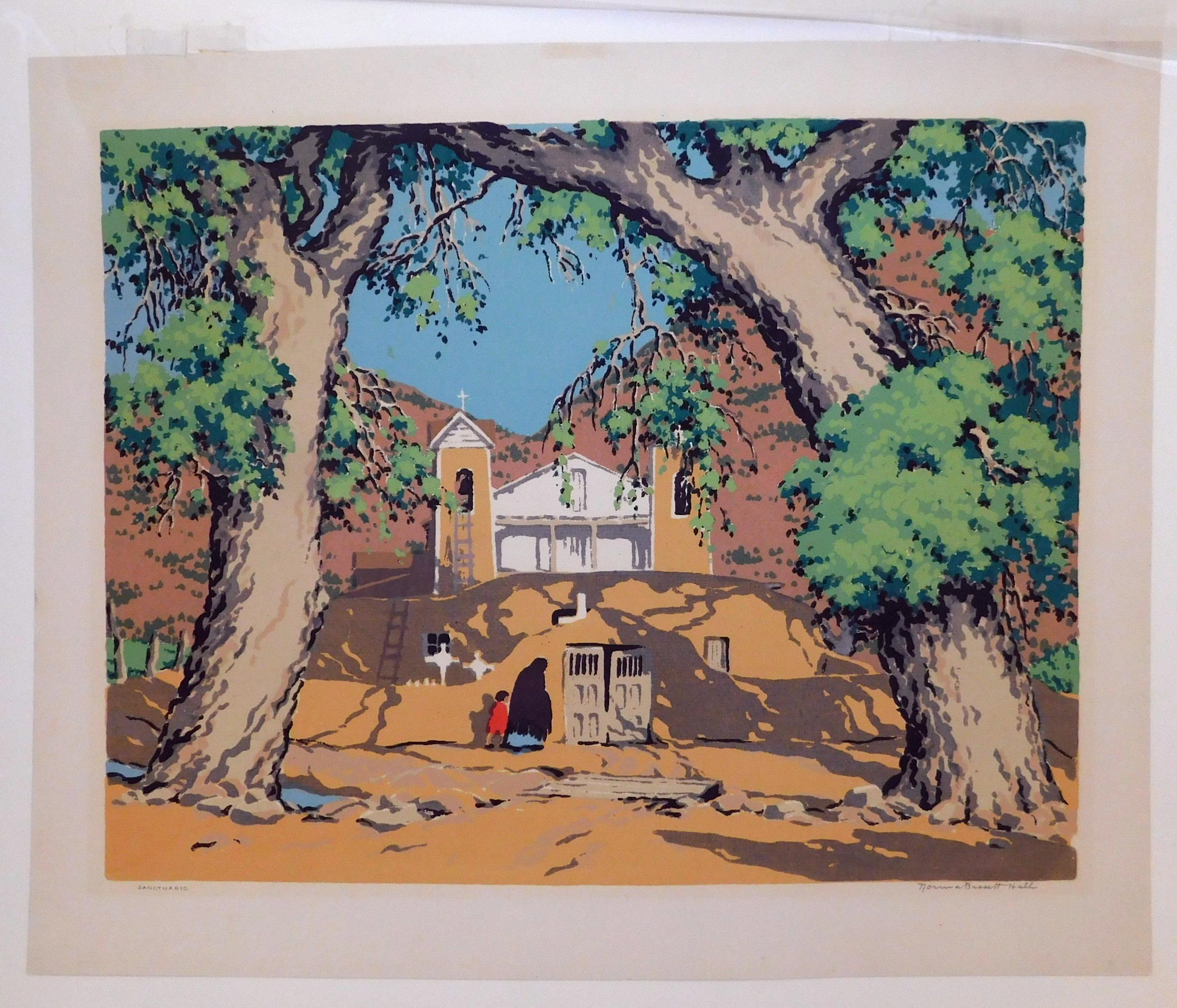 Norma Bassett Hall Serigrafia, firmata a matita, Sanctuario in vendita 2