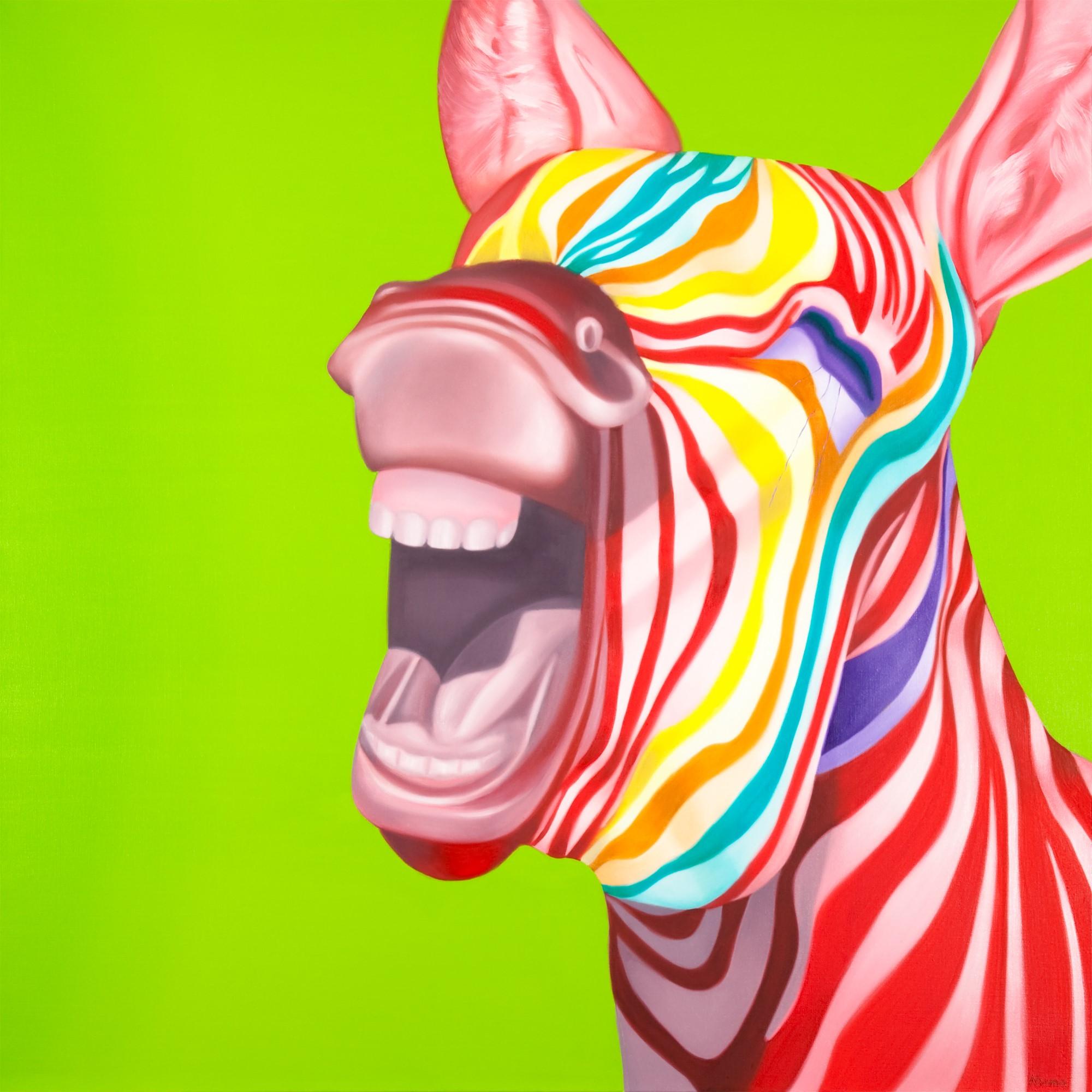 Norma Bessières Animal Painting - Zebra Baby I'm crazy