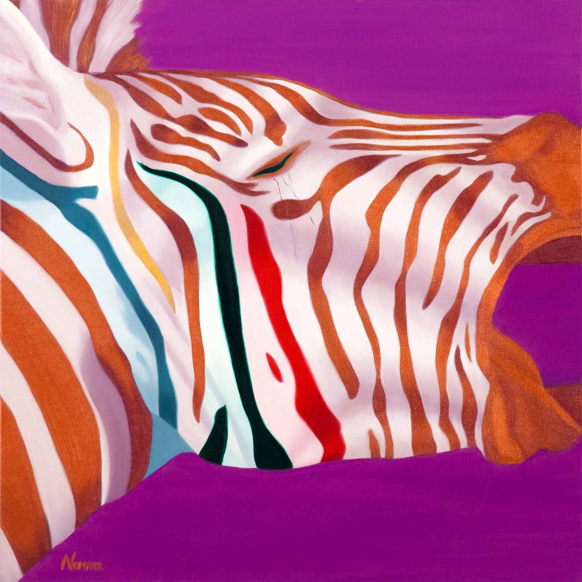 Norma Bessières Animal Painting - Zebra Il Rosso