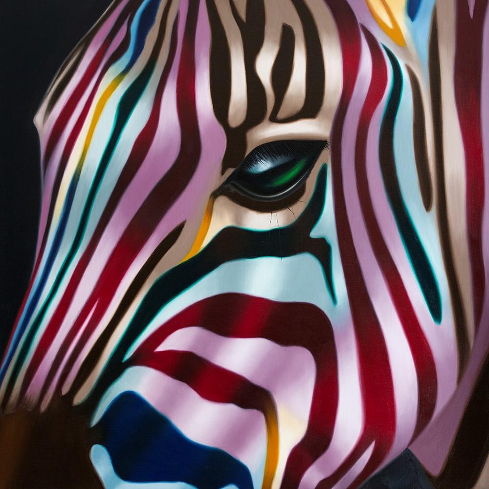 Norma Bessières Animal Painting - Zebra Present