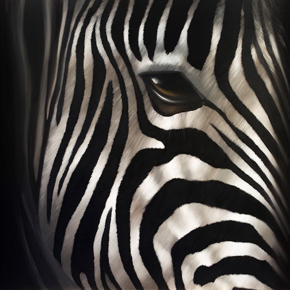 Norma Bessières Animal Painting - Zebra Reflets