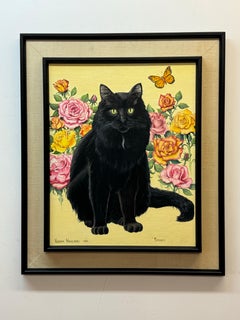 Vintage "Spooky" Black cat illustration painted by Walt Disney Studios artist