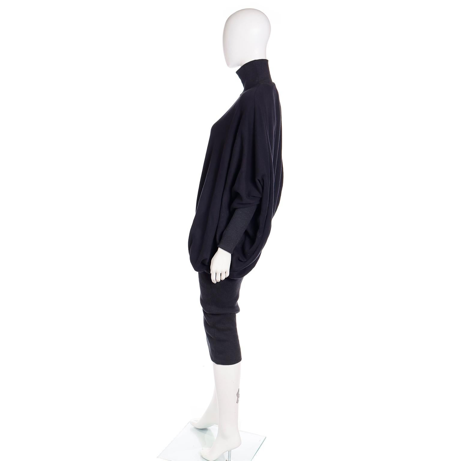 Norma Kamali 1985 Vintage Sweatshirt Material Dress in the MET In Good Condition In Portland, OR